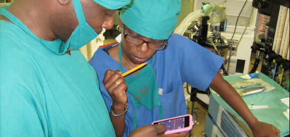 The Phone Oximeter in use at Mulago Hospital Kampala Uganda