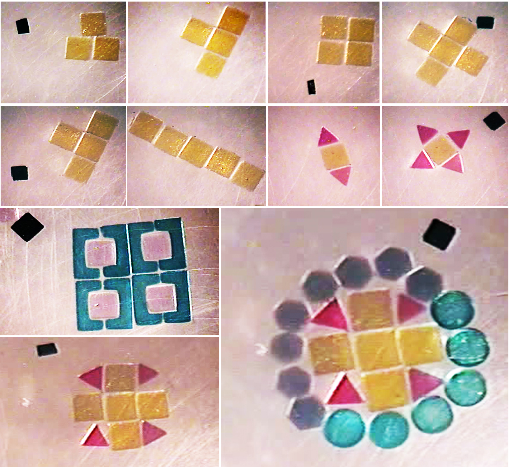 Two-dimensional micro-robotic coding of material composition