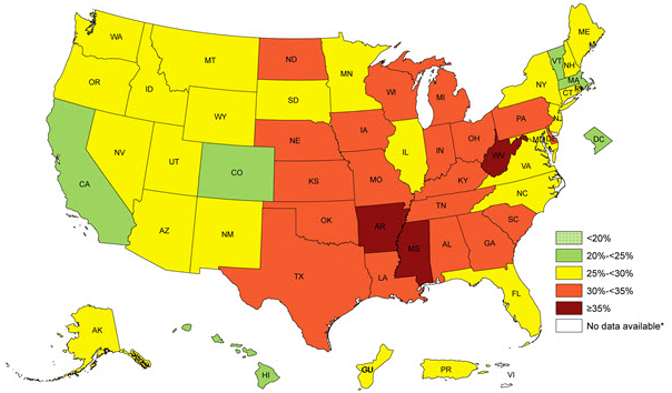 US Obesity map
