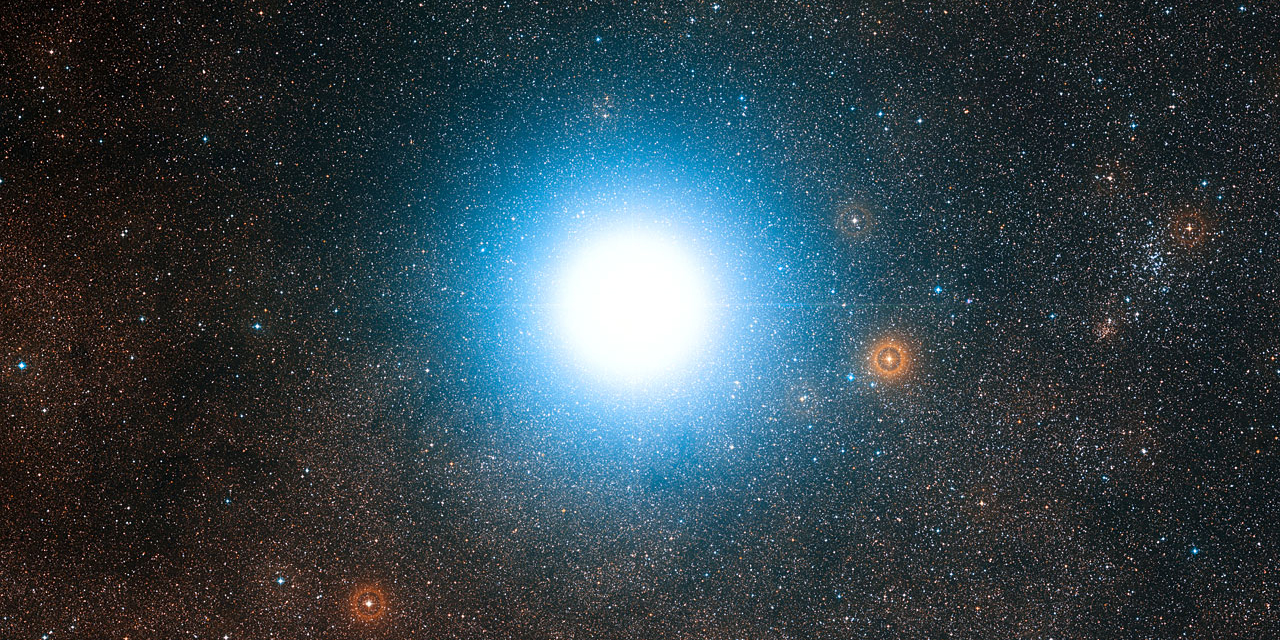 Artwork: The bright star Alpha Centauri and its surroundings