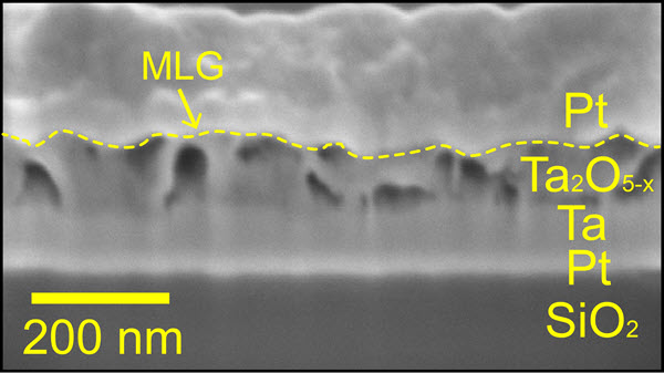 electron microscope image tantalum oxide multilayer graphene platinum