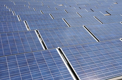 Solar field on the roof of the Keystone Science Center.