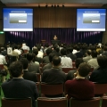 Ray Kurzweil giving the keynote presentation at the