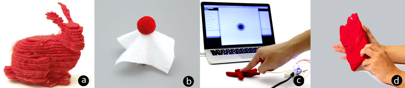 layered fabric 3D printed objects