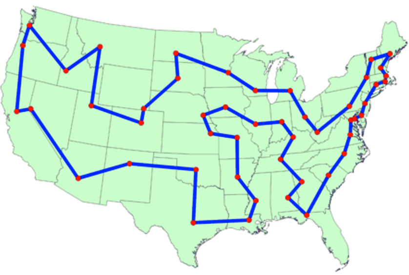 optimal traveling salesman route