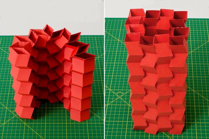 origami zipper-tube tower